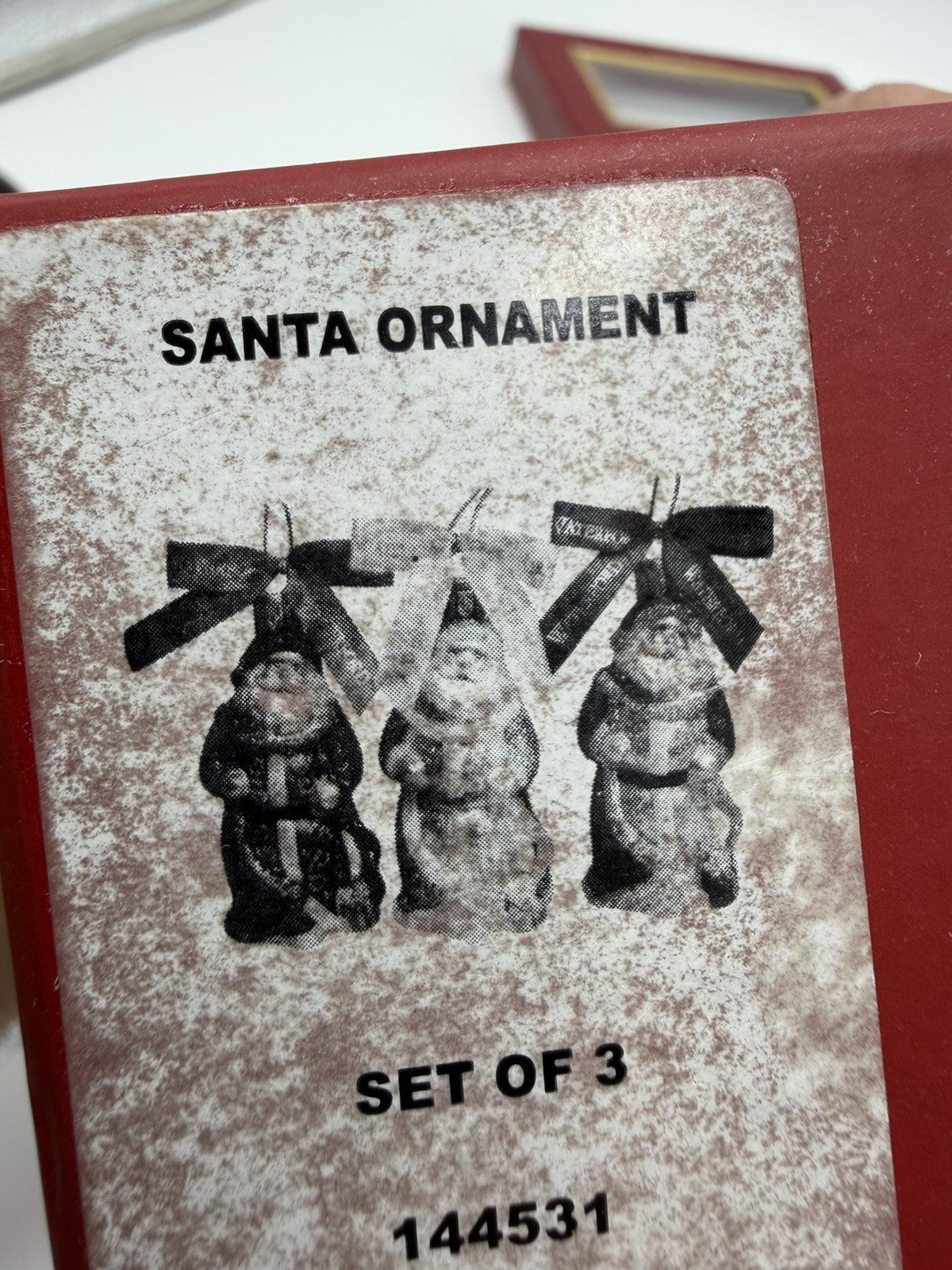 Waterford Holiday Heirlooms Art Glass Santa Christmas Ornaments 3.5”H Set 3 Pcs