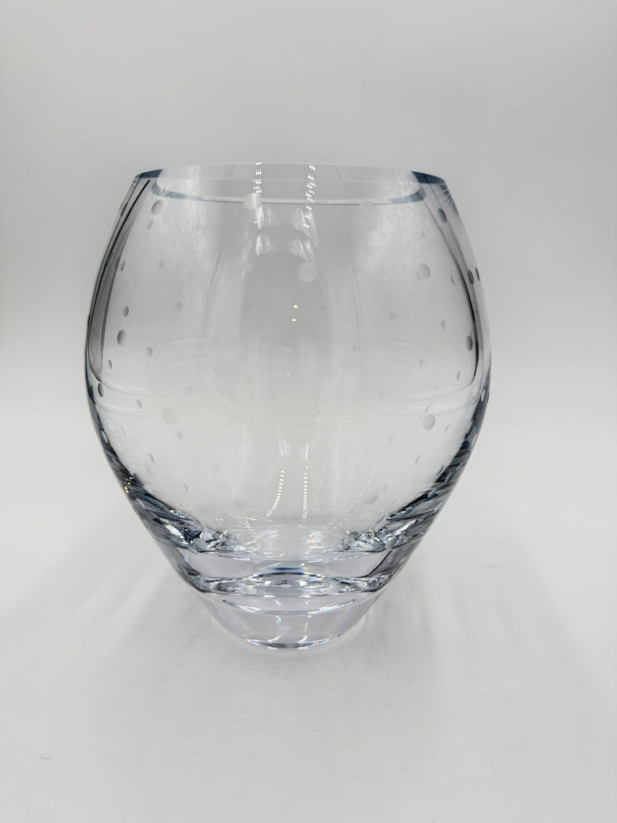 Kate Spade Lenox Larabee Dot full lead crystal vase etched polka dots 7.5”H