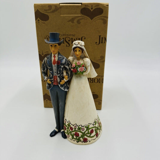 Jim Shore Heartwood Creek Bride and Groom Cake Topper 2006 Figurine  New 7”