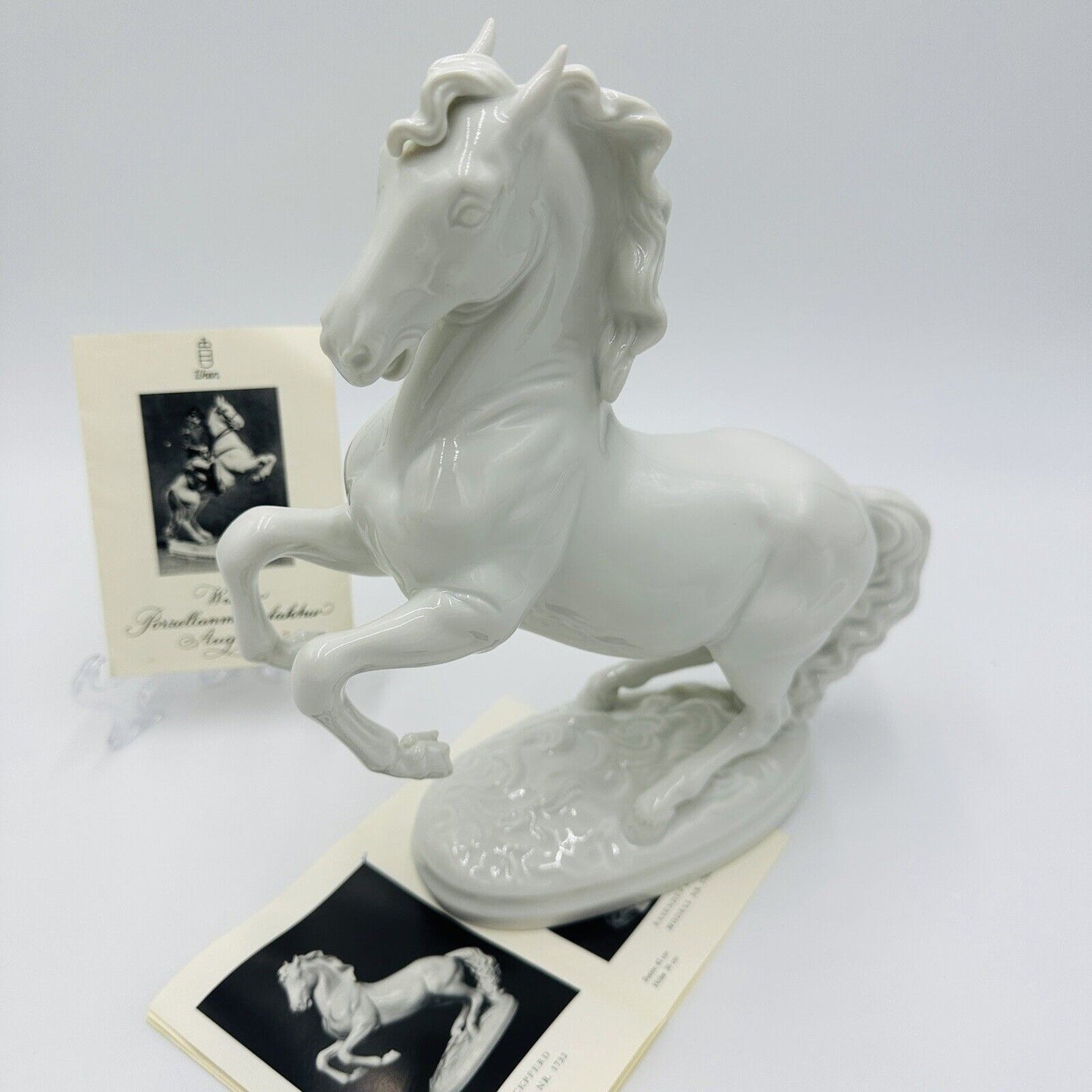 Wien Augarten Horse Porcelain Figurine Vienna Austria 1932 COA Porzellan White