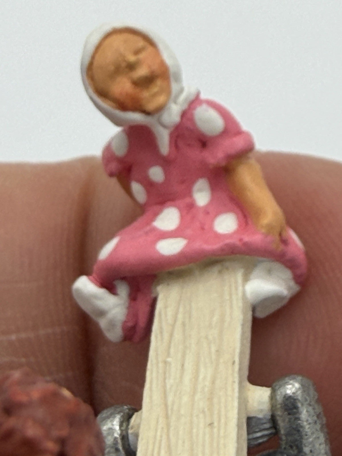 Vintage Stephen Frost Pewter Thimble See Saw Margery Daw Moveable Kids Playing