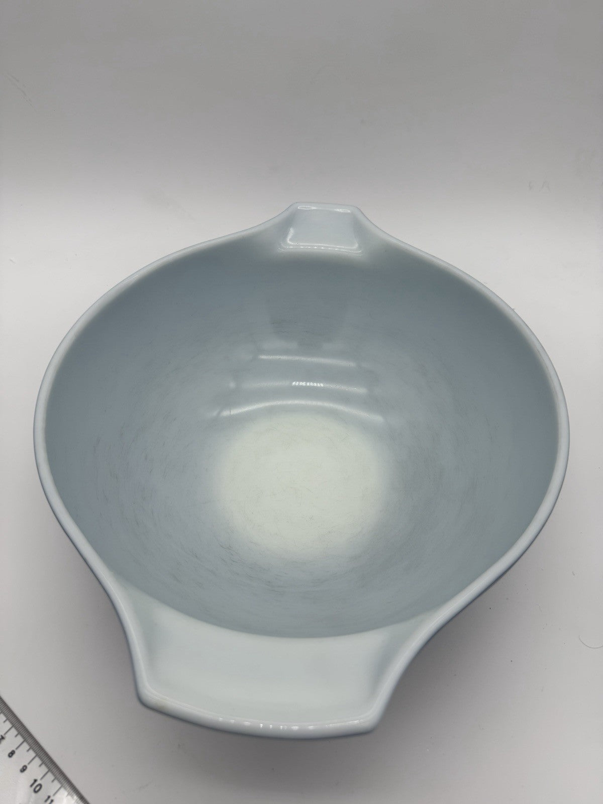Vintage 4-Qt Pyrex Cinderella Nesting Bowl Colonial Mist Daisy Blue White #444