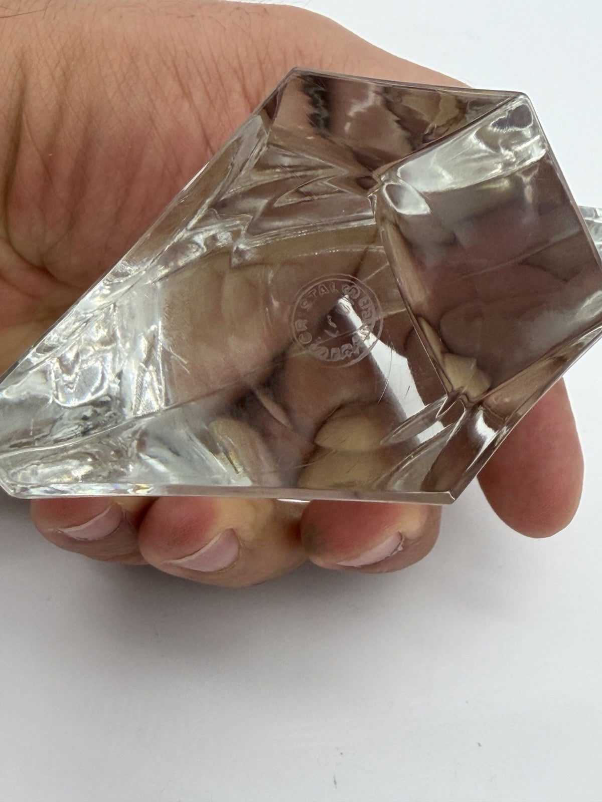 Saint Louis St Louis France Art Crystal Eagle Head Paperweight 3.5" Figurine