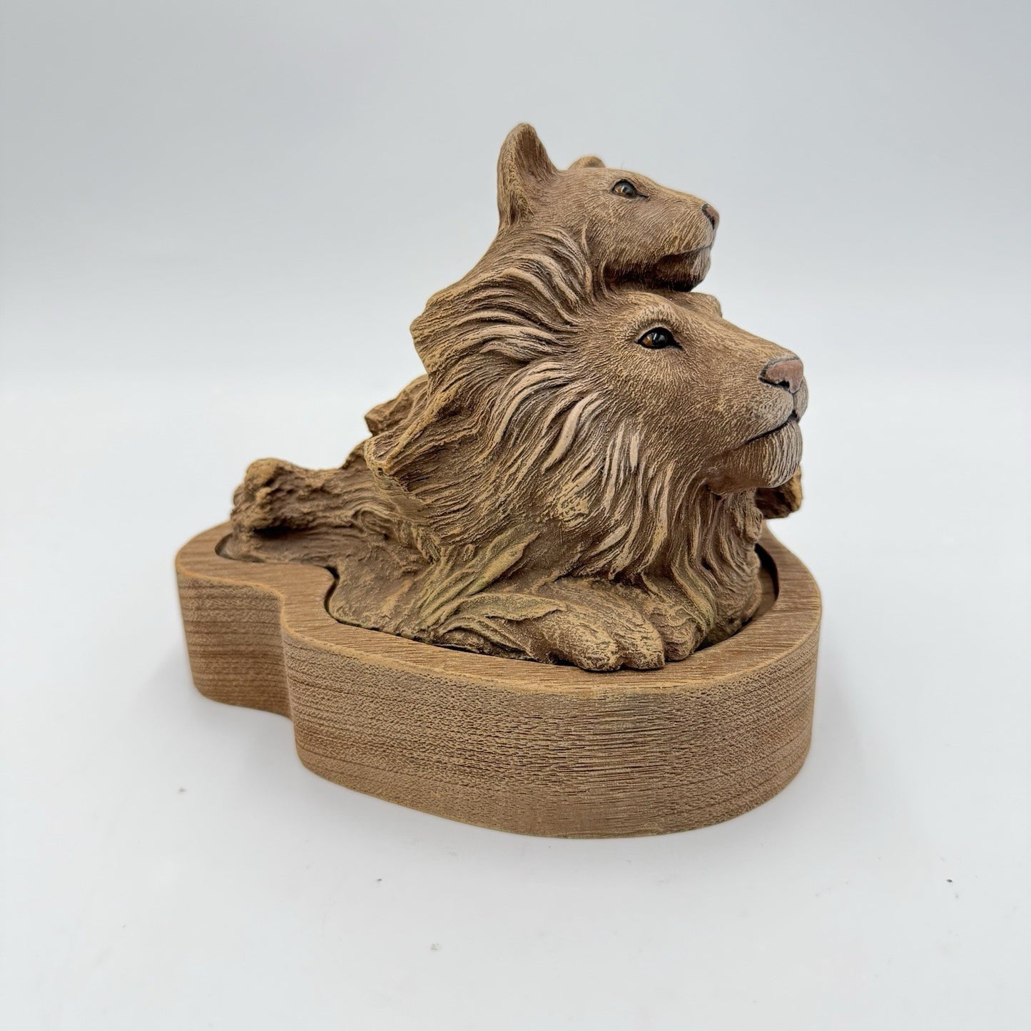 RICK CAIN Pride Limited Edition 630/2000 Sculpture Signed Trinket Box Lions