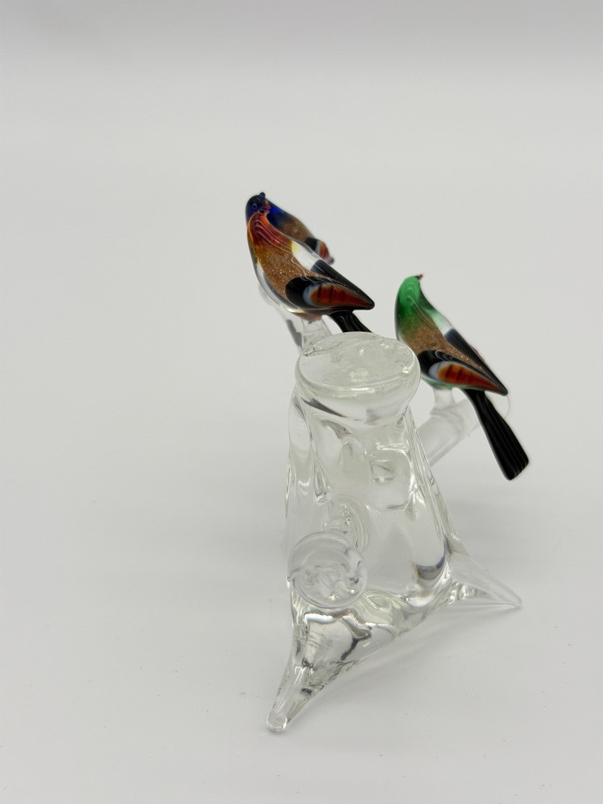 Vintage Murano Venice Italy Art Glass Birds On Branch Miniature Figurine