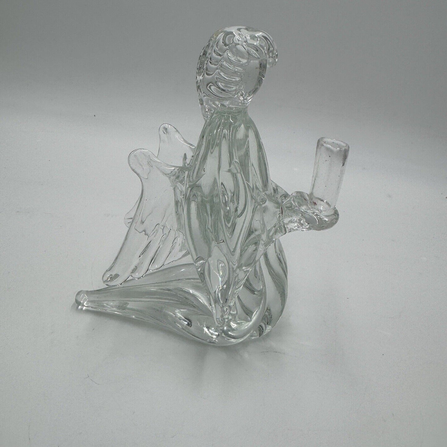 Vintage Ferro & Lazzarini Murano Glass Angel Candleholder Candlestick 6in Italy