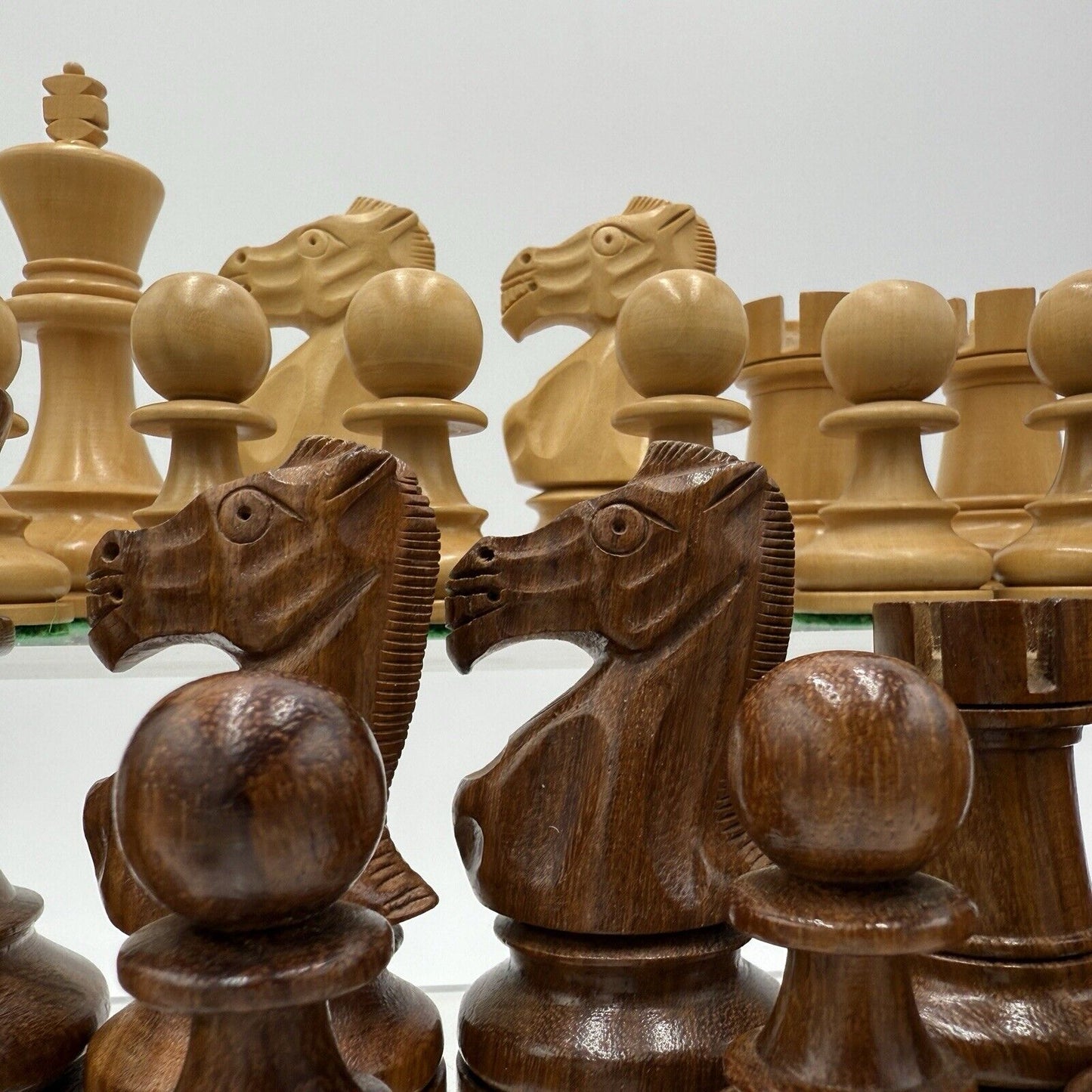 Vintage Wooden Limited Edition Tournament Weighted Chess Set King Height 3.9"