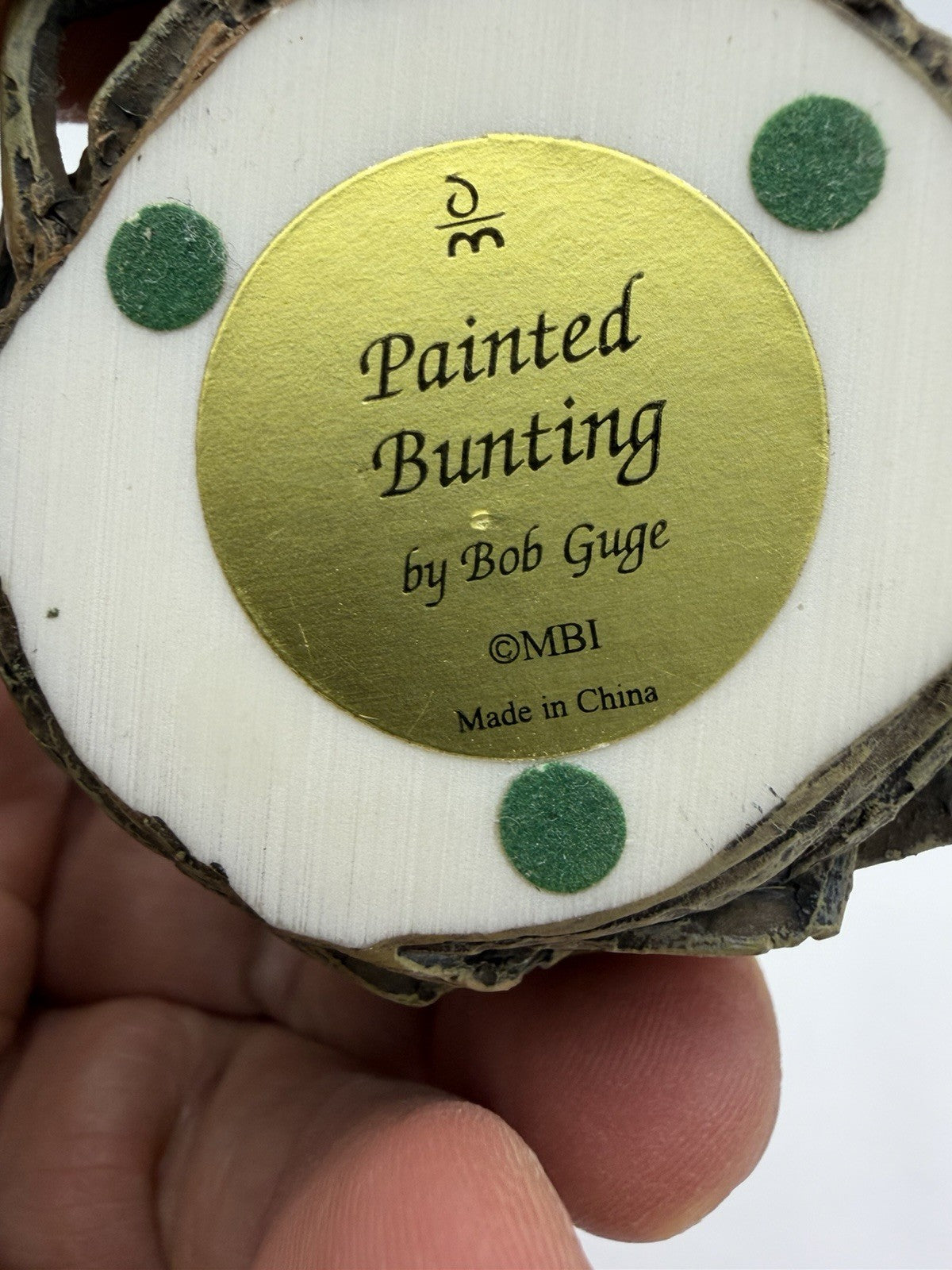 The Danbury Mint Painted Bunting Bird Nest Chicks Mini Figurine 3” Bob Guge