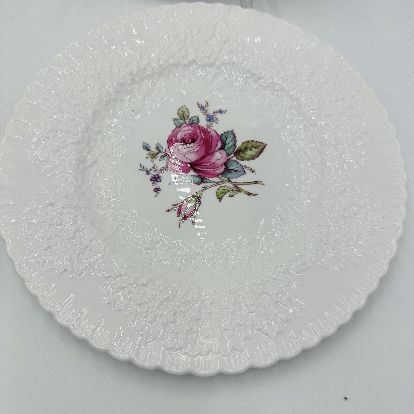 Spode Plates Brial Savoy Rose  Dinner 10in Y2862 4 Piece Set Vintage Serveware