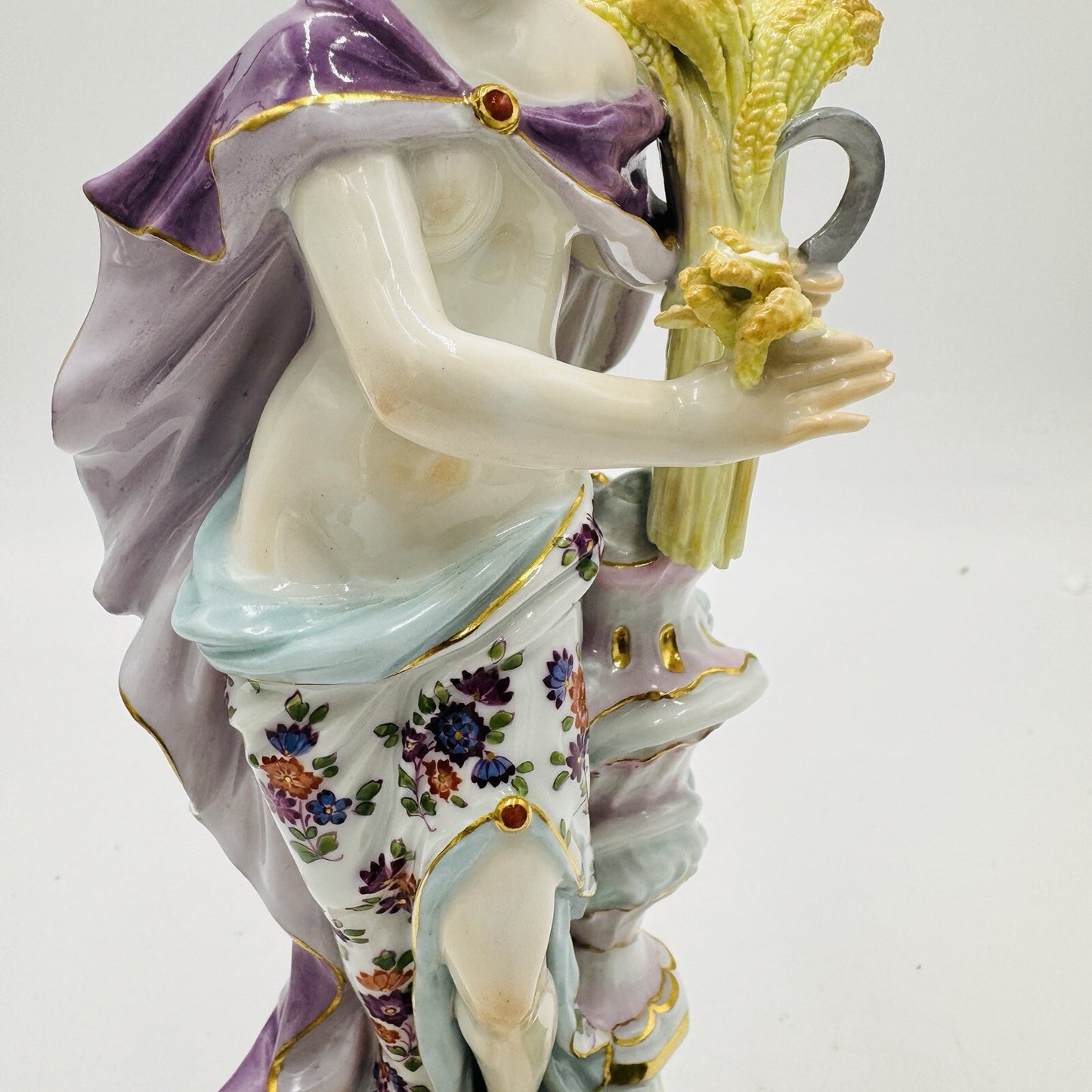 Meissen 17th C Antique Germany Porcelain Allegory of the Summer Figurine 9”H
