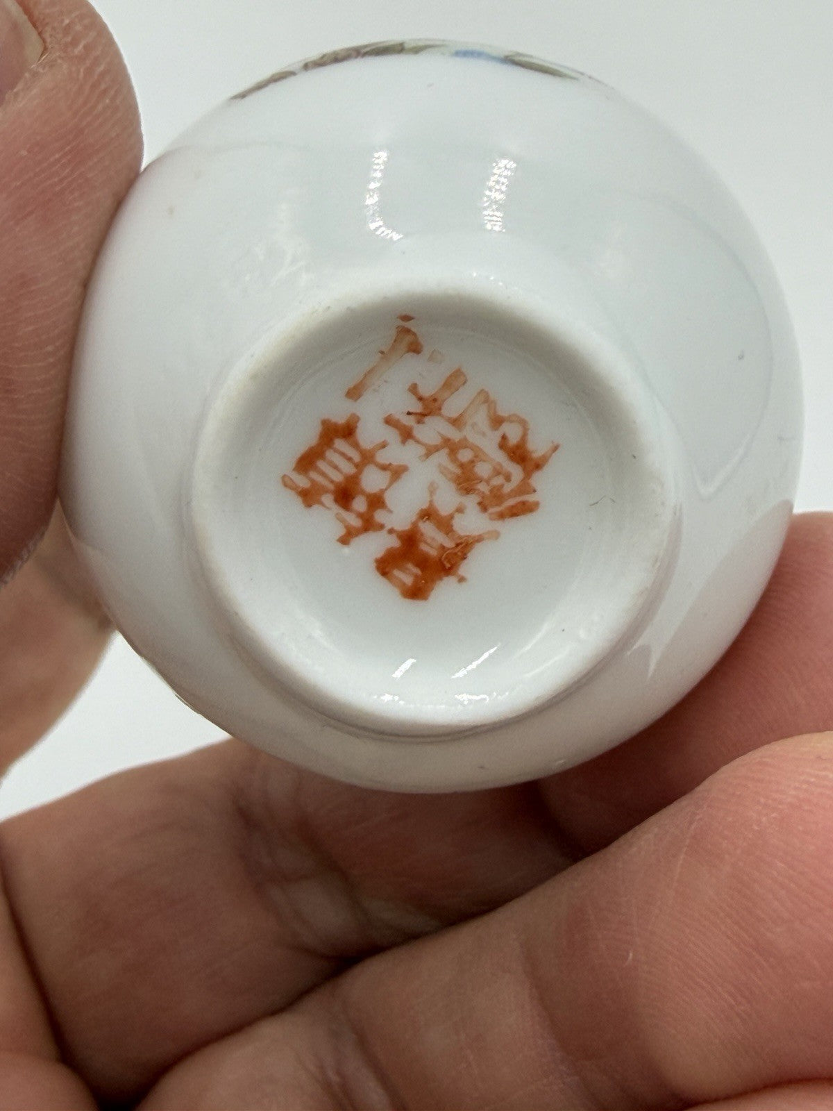 Antique Chinese Zhongguo Jingdezhen Zhi Porcelain Miniature 3” Floral Vase