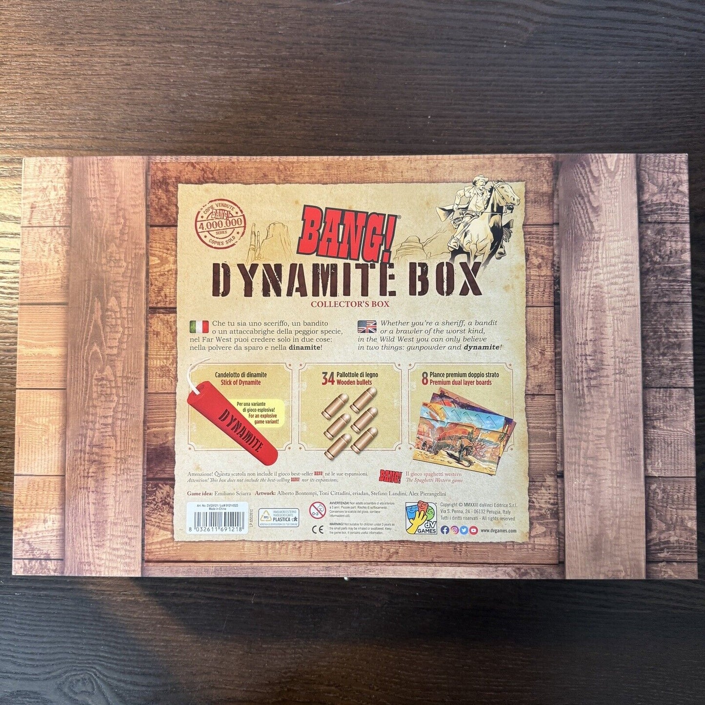 DV games Bang! Dynamite Box Storage Collector’s Wooden Pieces Dual Layer Boards