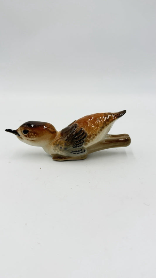 Rare Lomonosov Porcelain Baby stone curlew bird figurine 2”x5” Hand Painted USSR