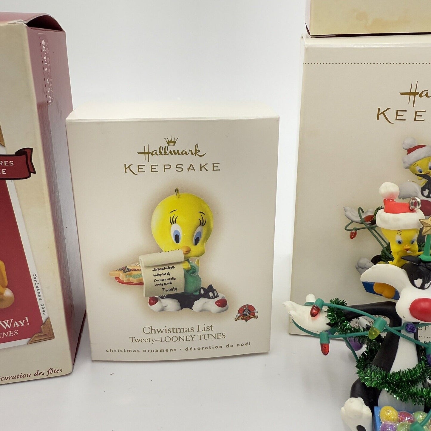 Hallmark Looney Tunes Tweety Sylvester Christmas Ornaments Set