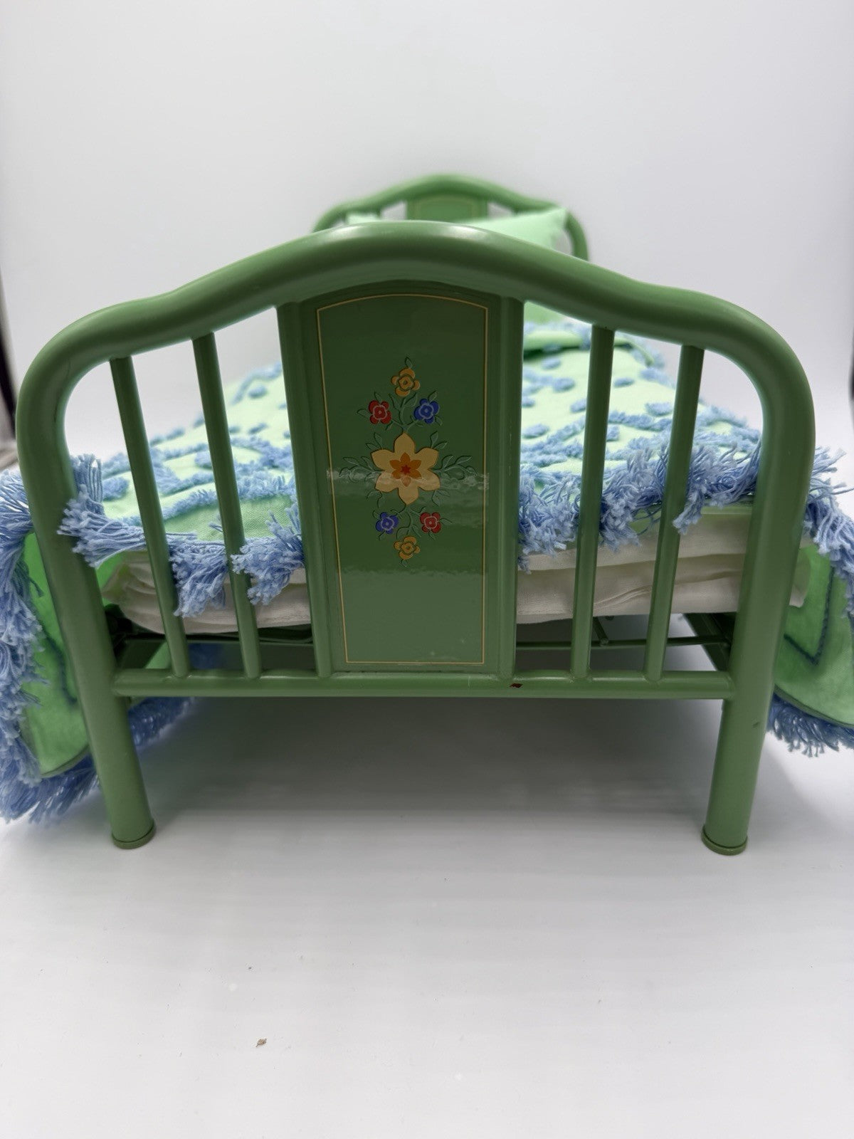 18" American Girl Doll Kit Kittredge Green Day Bed & Tufted Bedding Set Metal