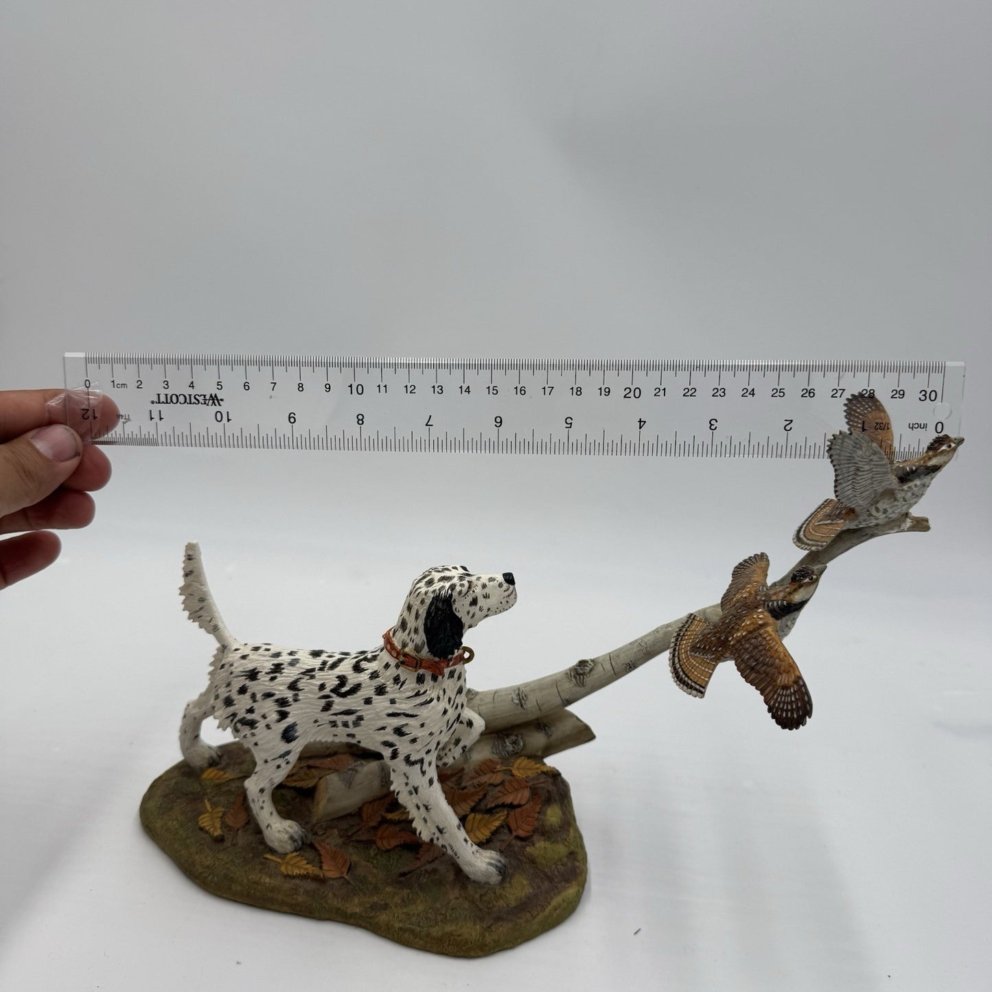 The Danbury Mint Autumn Wings Hunting Dog  Signed Stan Bentall Sculpture 8”x12”