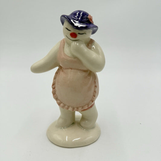 Royal Doulton Lady Snowman Porcelain England Figurine Vintage Painted Rare