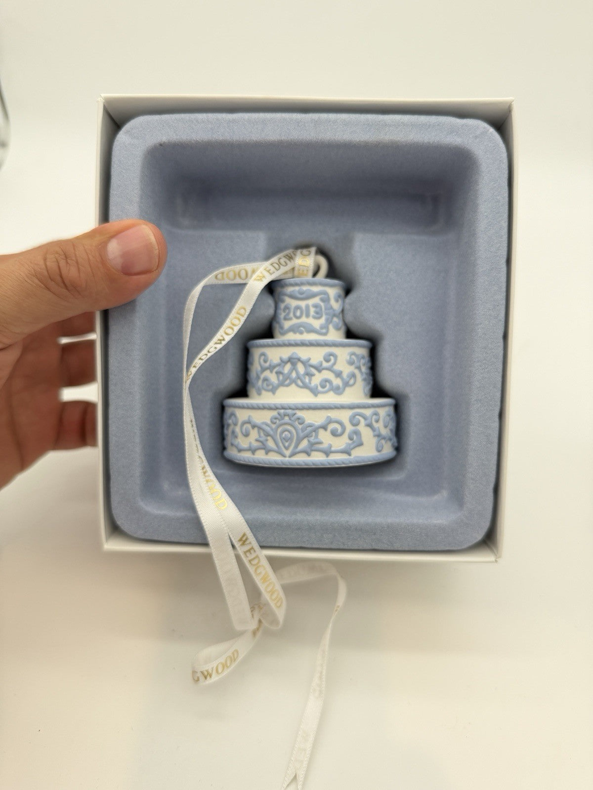 Wedgwood Jasperware First Christmas Together Wedding Cake 2013 Hanging Ornament