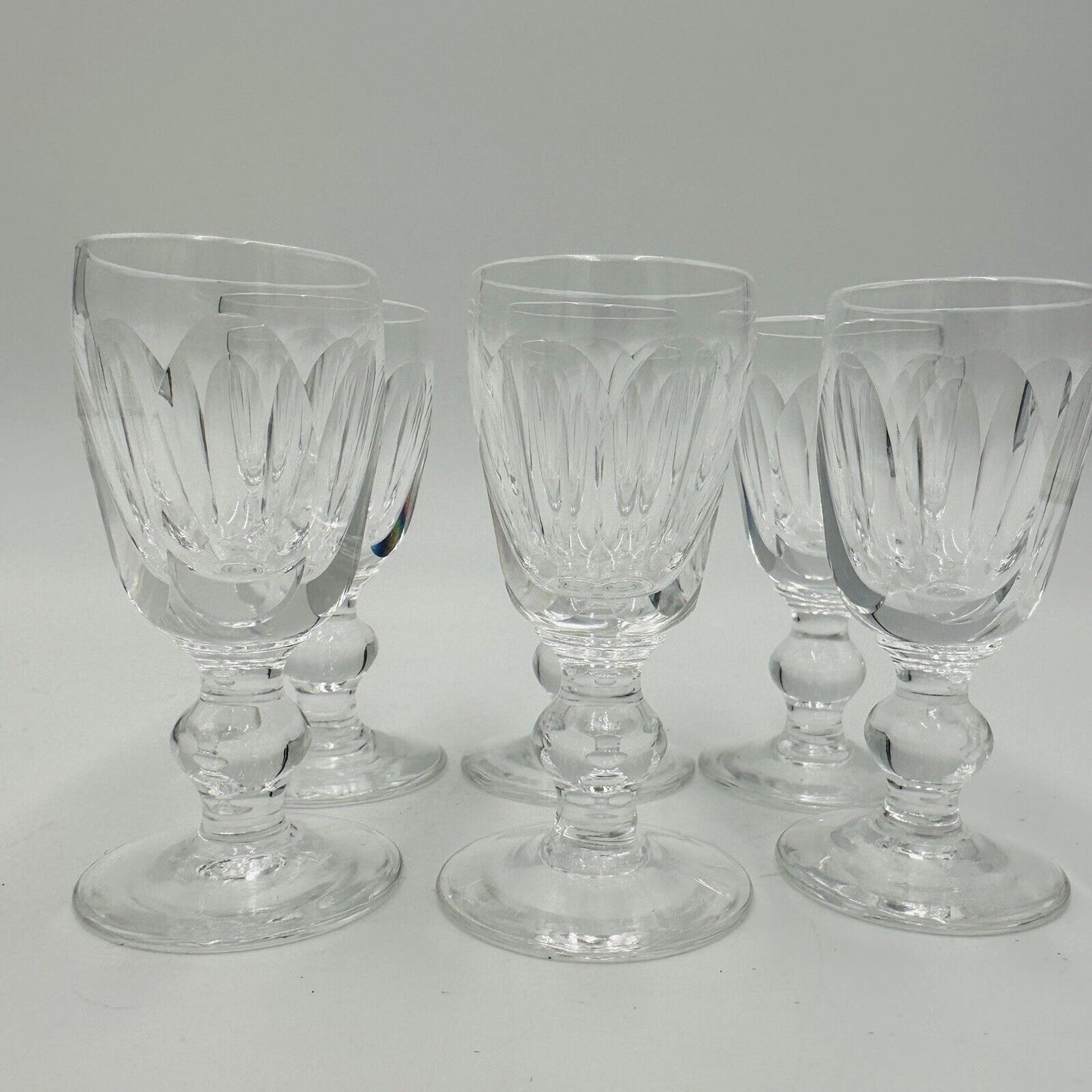 Waterford Crystal Glasses Cordial Kathleen Cut 6 piece Set 3.1in Small Ireland