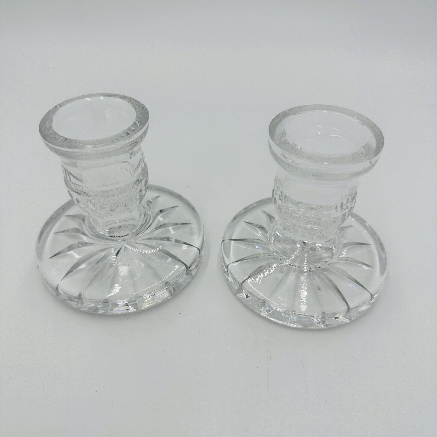 Waterford Candlesticks Blarney Crystal Pair 3.5inW × 3.5inD × 4inH Vintage