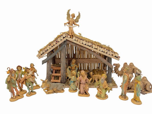 Depose /fontanini Italy 1960 Nativity Set 18 PCs Christmas Figurines Vintage