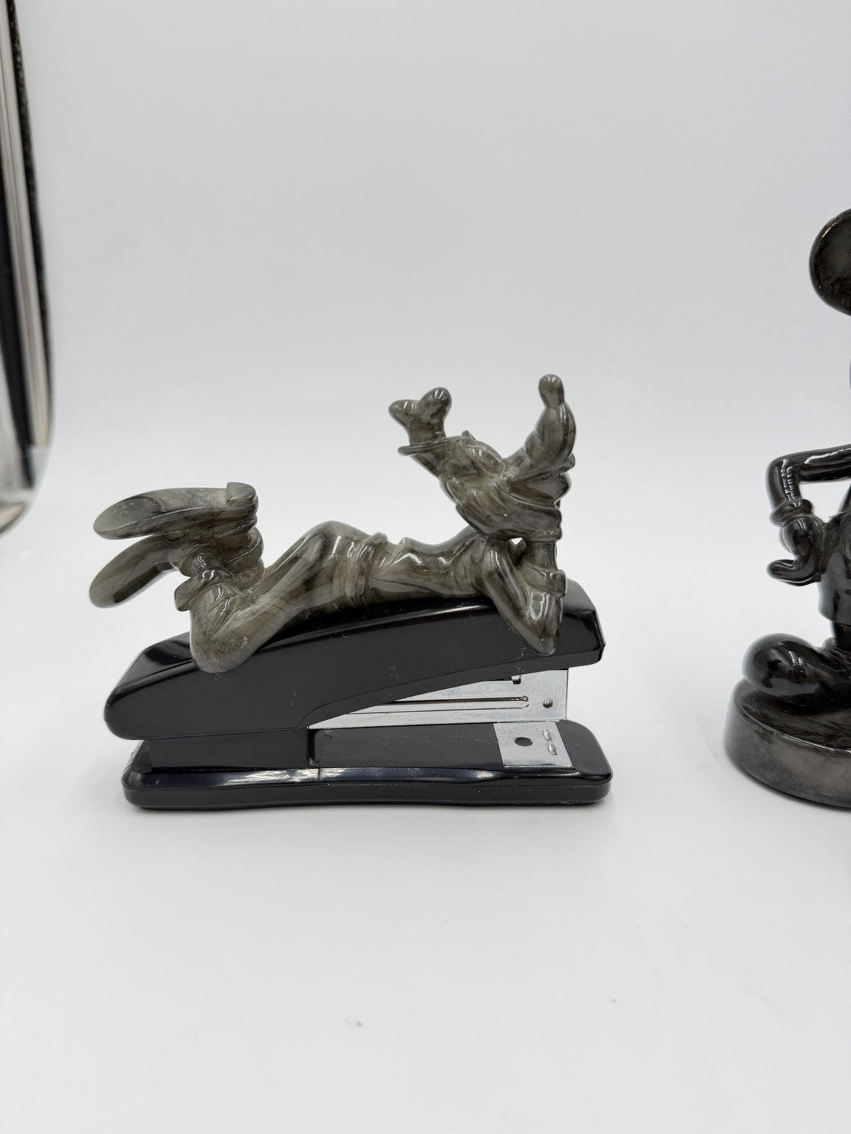 Disney Mickey Mouse Faux Marble 2 Desk Set Stapler Coffee Cup Holder Vintage