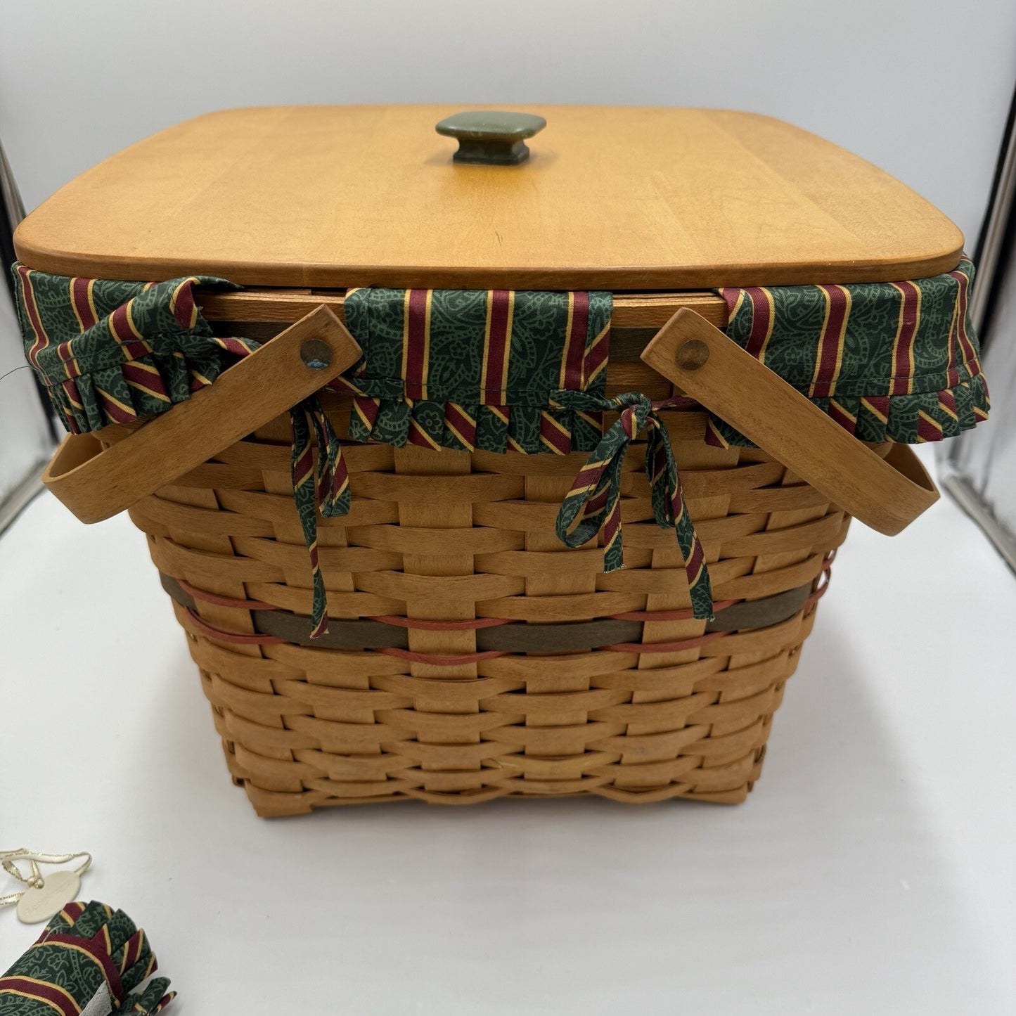 Longaberger 1995 Holiday Hostess Evergreen Basket Set Lid Christmas 9th Edition