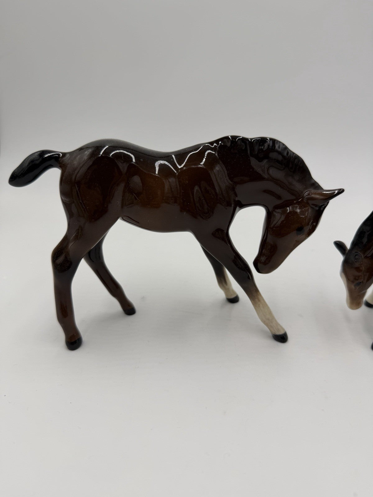 Beswick England Porcelain Painted Foal Horses Figurines 4”& 3” Glossy