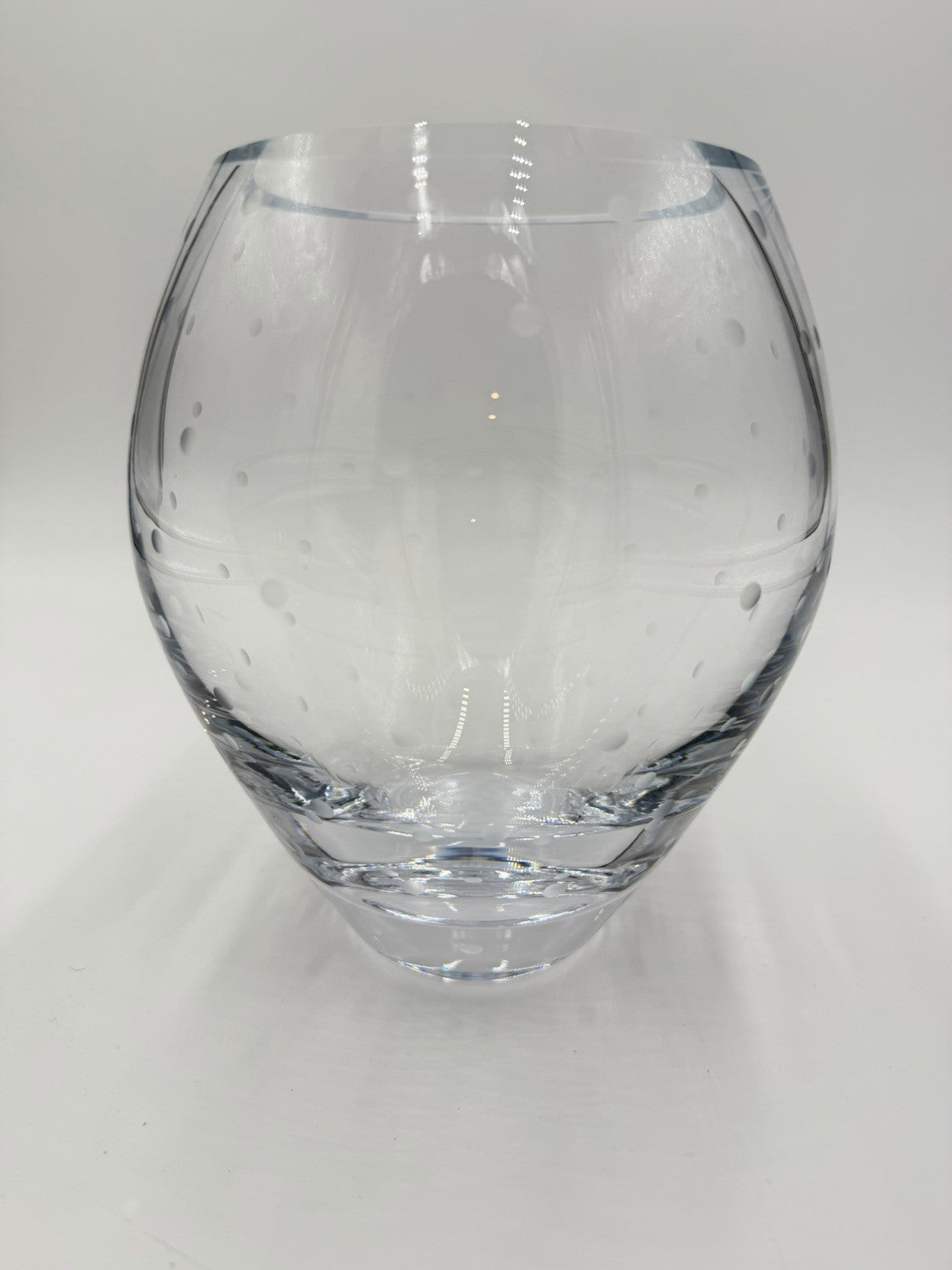 Kate Spade Lenox Larabee Dot full lead crystal vase etched polka dots 7.5”H