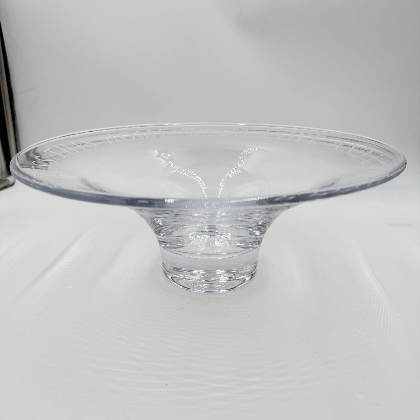 Simon Pearce Bless Bless This Home Love & Laughter Crystal Centerpiece Bowl 14in
