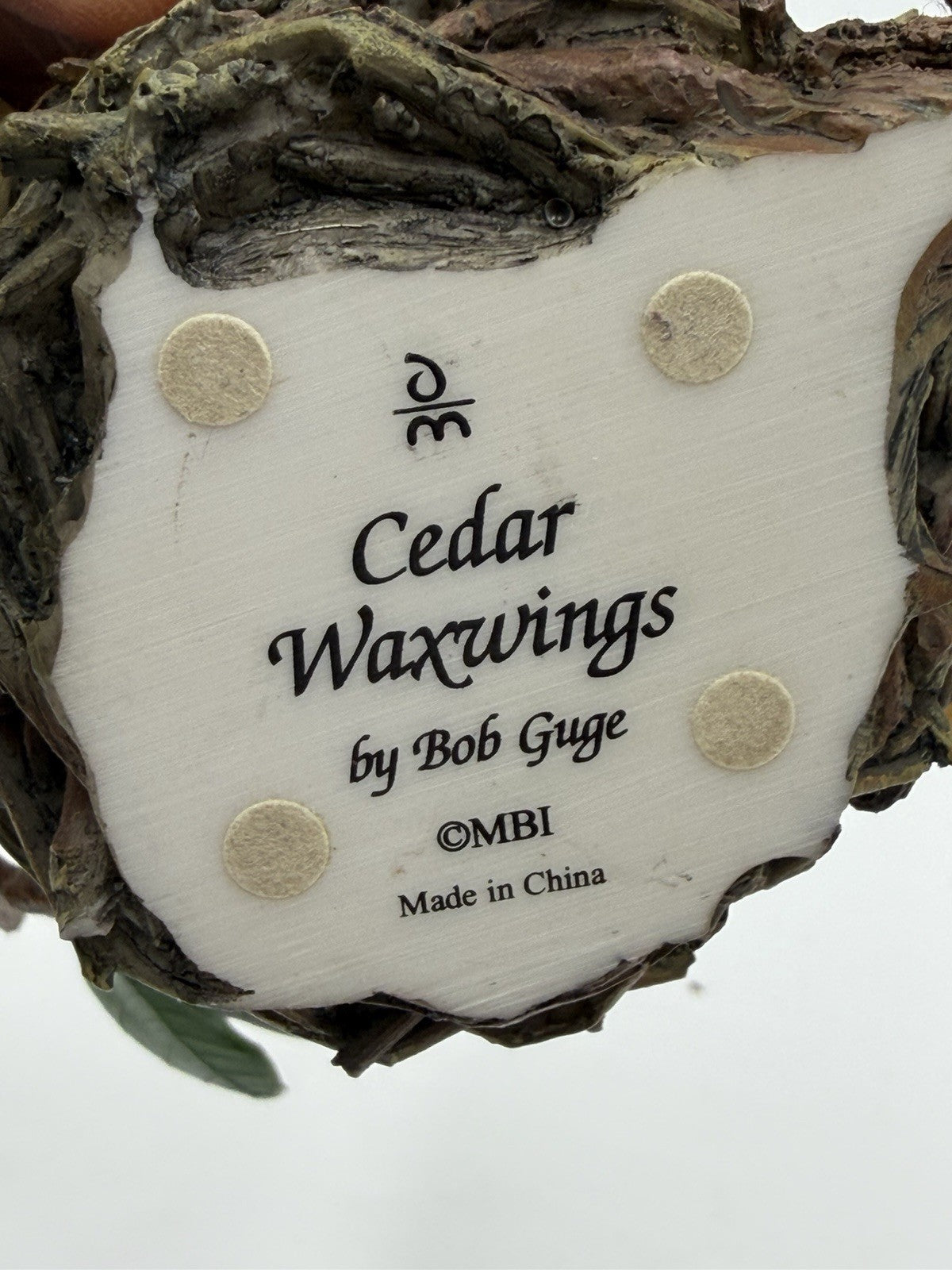 The Danbury Mint Cedar Waxwings Birds on Nest Figurine by Bob Guge Painted Vtg