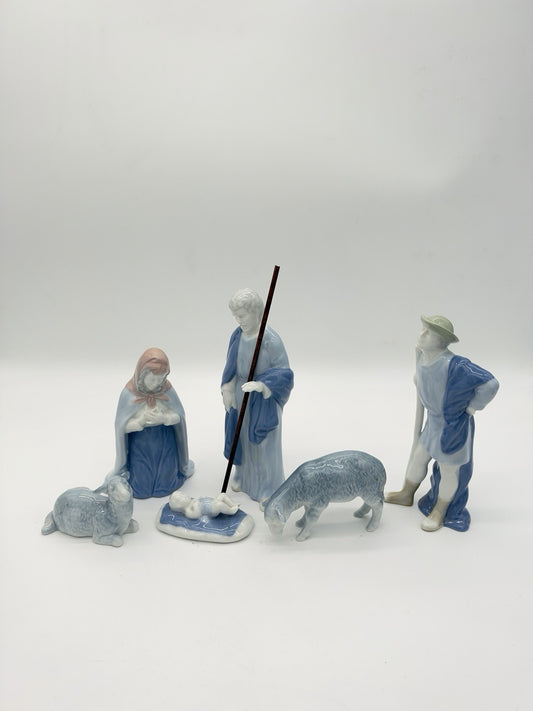 Rare Gerold Porcelain Bavaria W Germany Nativity Set 6 Pcs Rare 7”