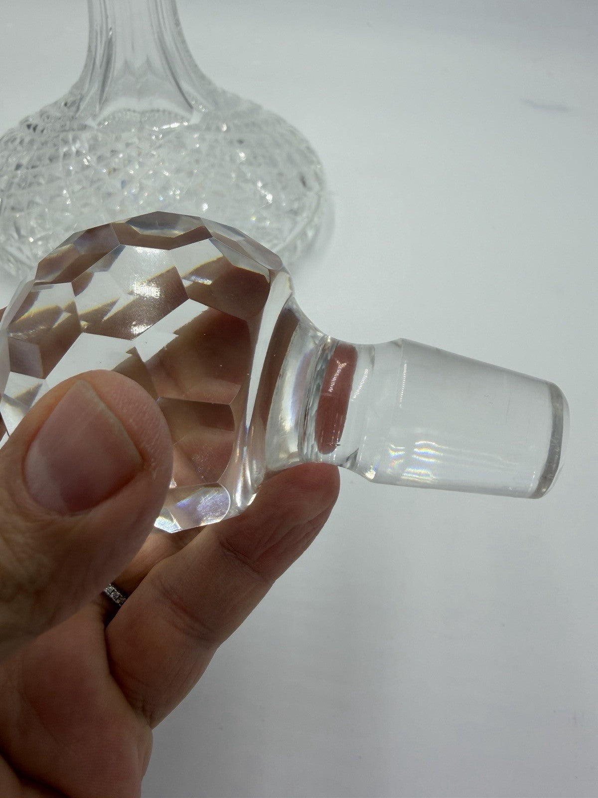 Waterford Crystal Alana Ship Decanter 10" Ireland Cut Glass Vintage W/stopper