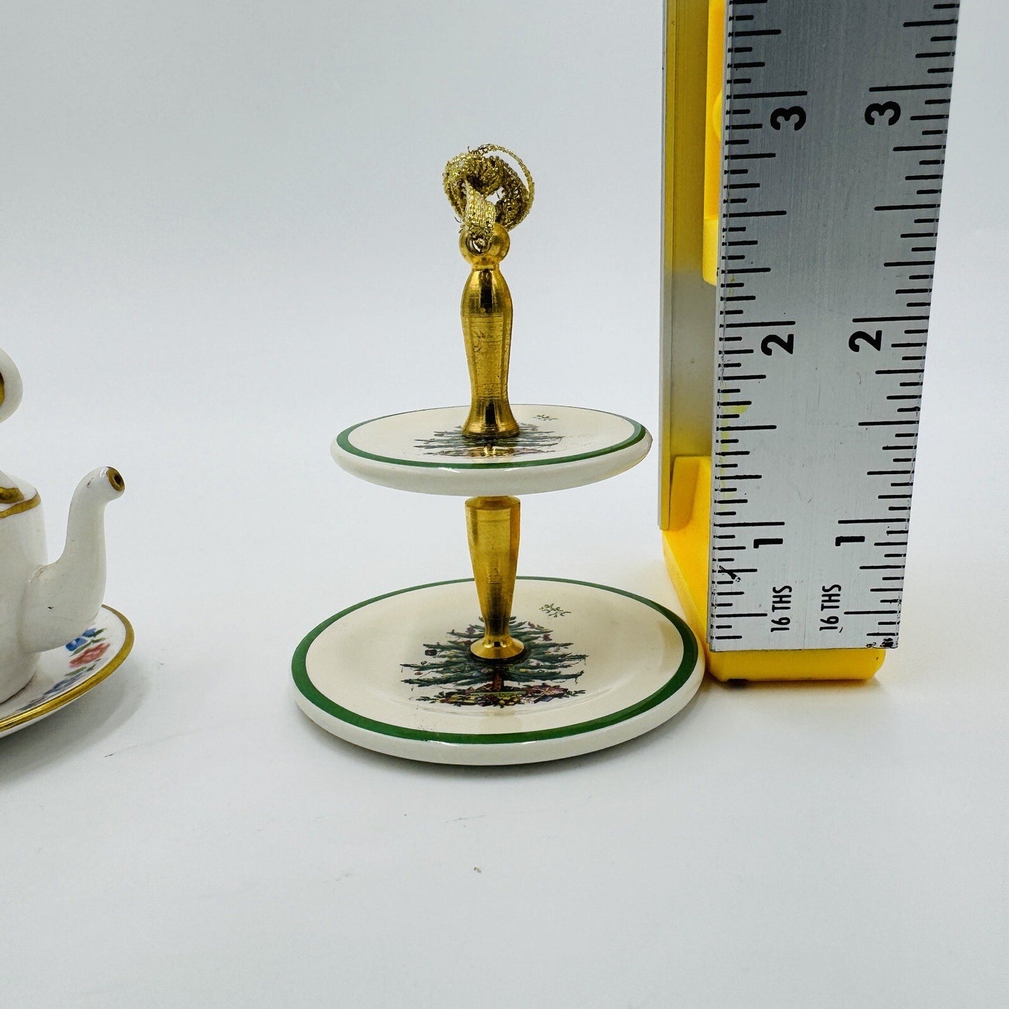 Spode Miniatures Teapot Plate 2 Tier Serving Tray Miniatures 2in Rare Vintage