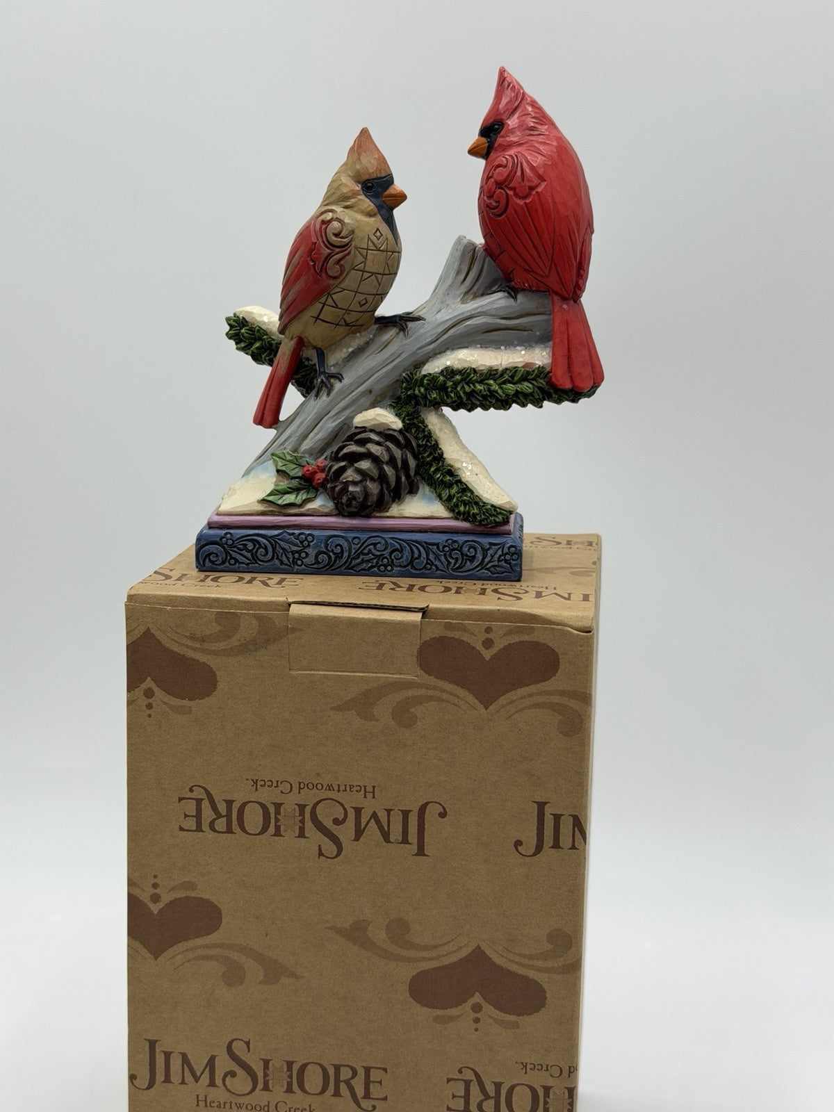 Rare Jim Shore Cardinals Pair Birds on Branch Peace Love & harmony Figurine 6”