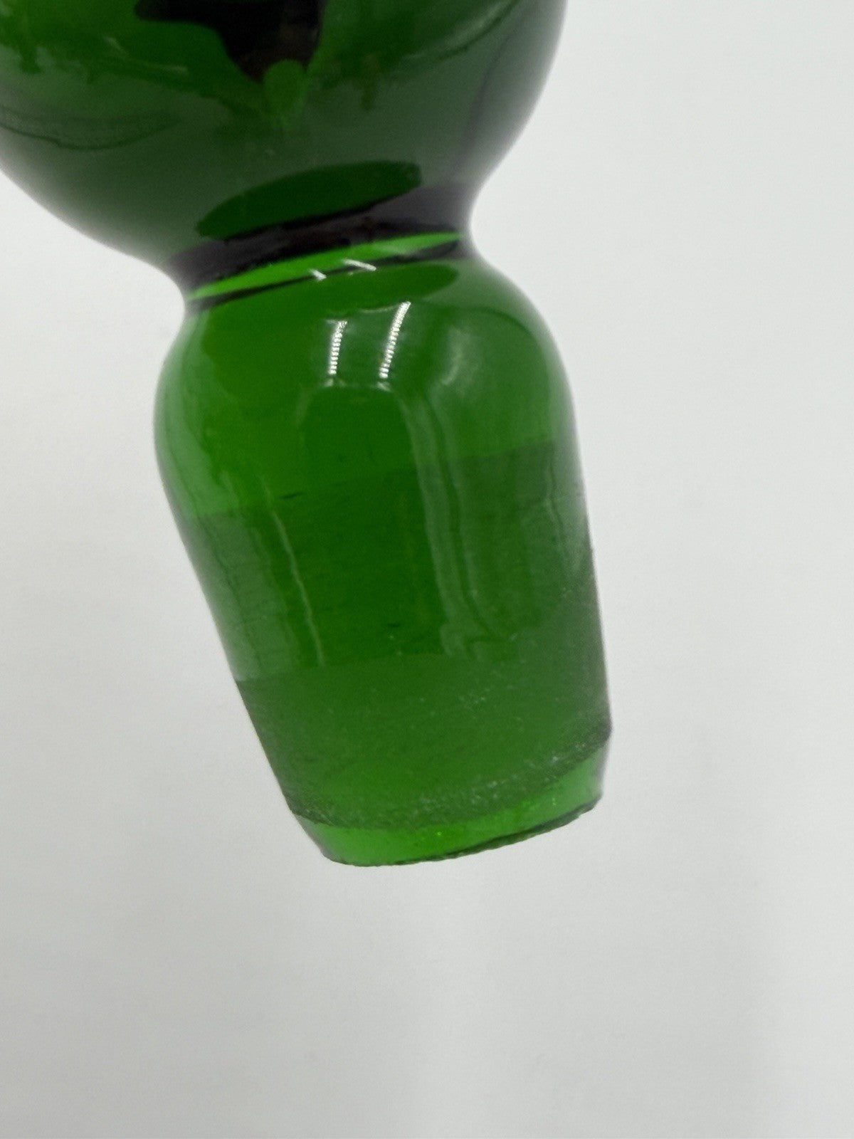 MCM Blenko Crackle Decanter Art Glass Stopper ONLY Green Emerald Hand Blown 5.5”