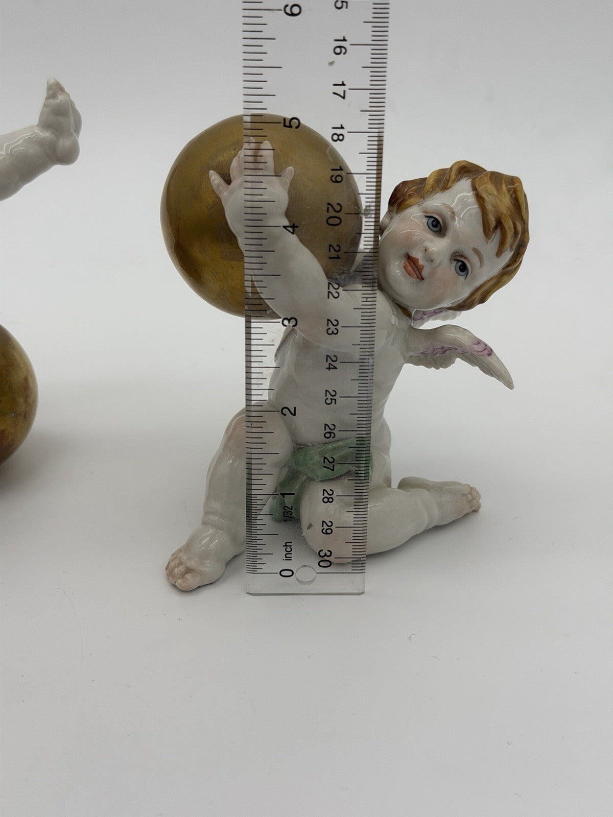 1940’s Algora Spain Porcelain Art Nouveau Playful Cherub Angels Figurines Gold