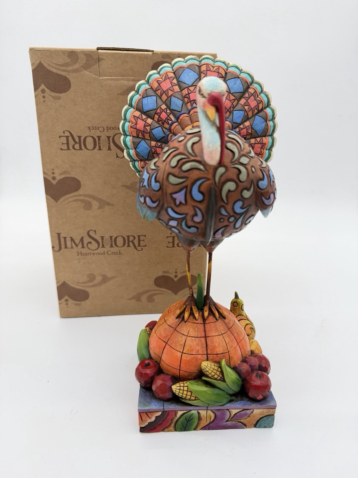 Jim Shore Tom A Plenty Fall/Thanksgiving Turkey Pumpkin Boxed Resin Figurine