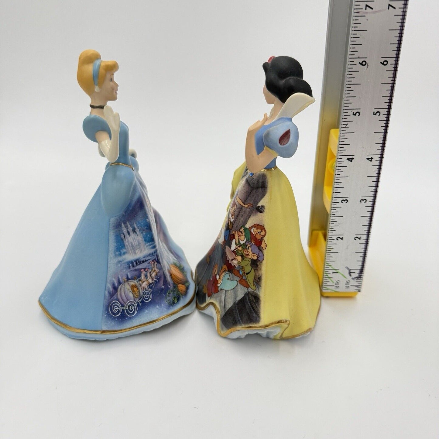 Disney Bradford Editions Cinderella and Snow White Porcelain Bell Figurine 2004