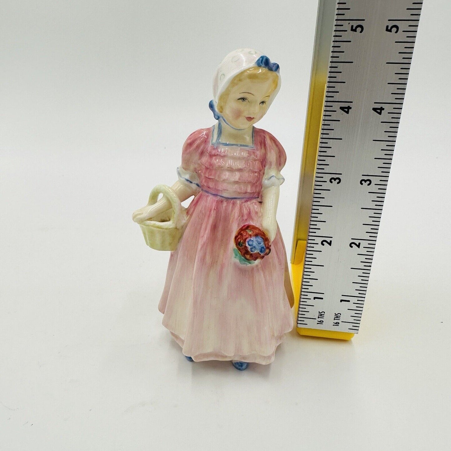 Royal Doulton Figurine Tinkle Bell Pink Girl Basket  HN 1677 Porcelain England