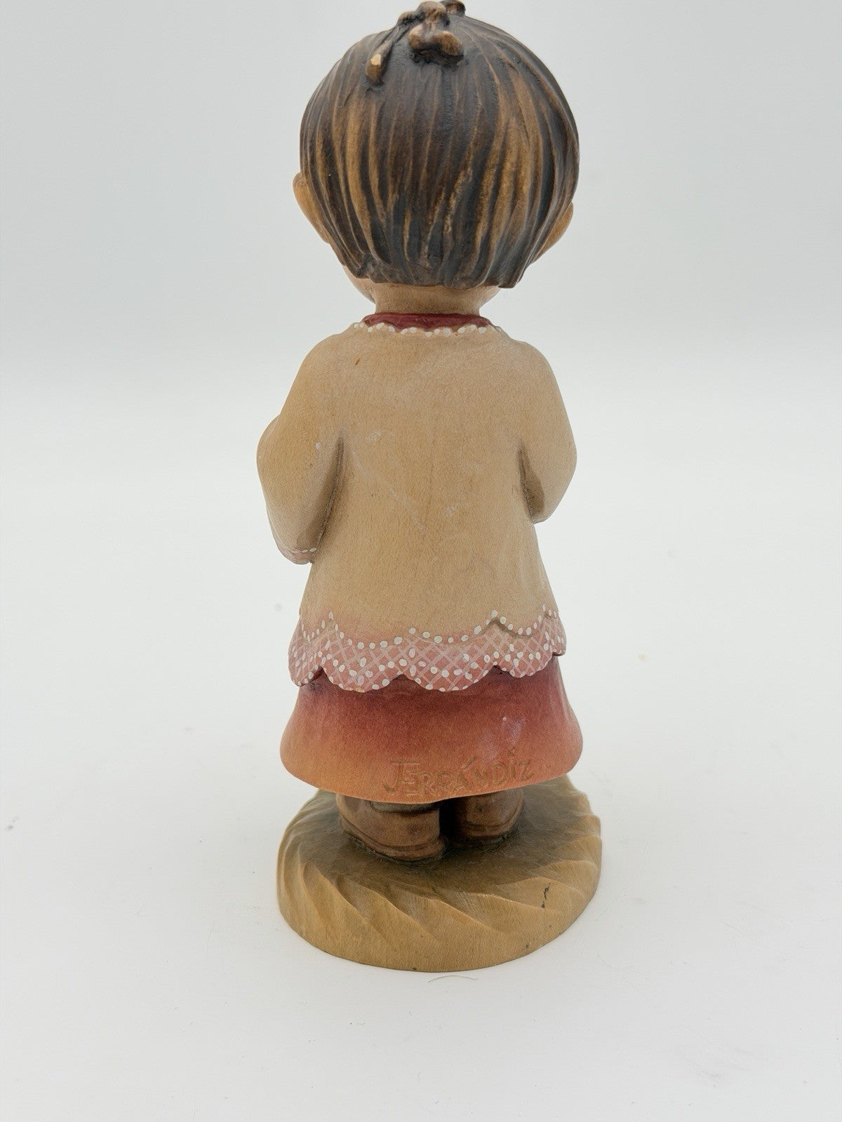 ANRI Italy Folk Art Hand Wood Carved Trumpeter Painted Figurine Vtg 6.25"