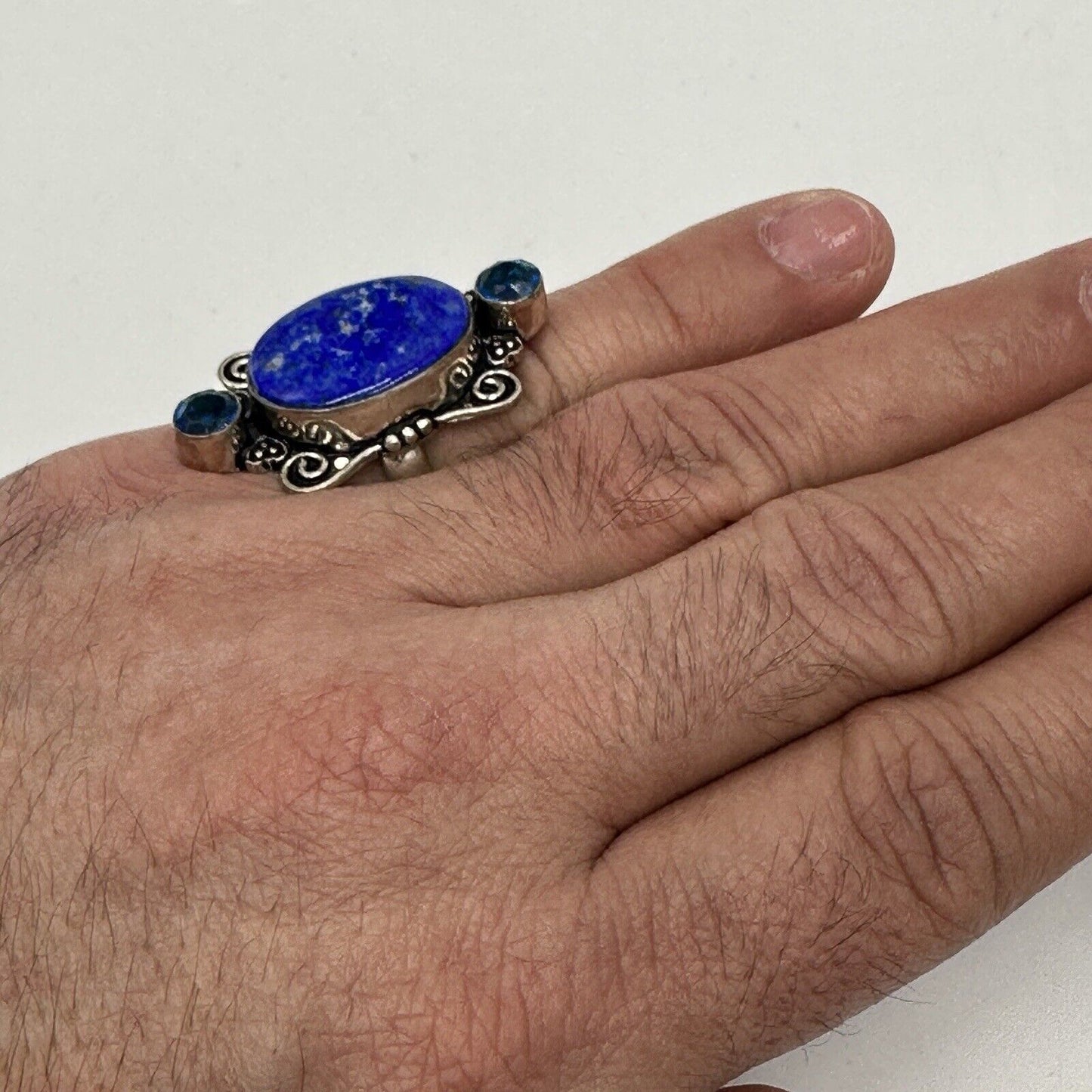 Lapis Women's Jewelry Ring Size 5 Sterling Silver 925 Lazuli Blue Antique