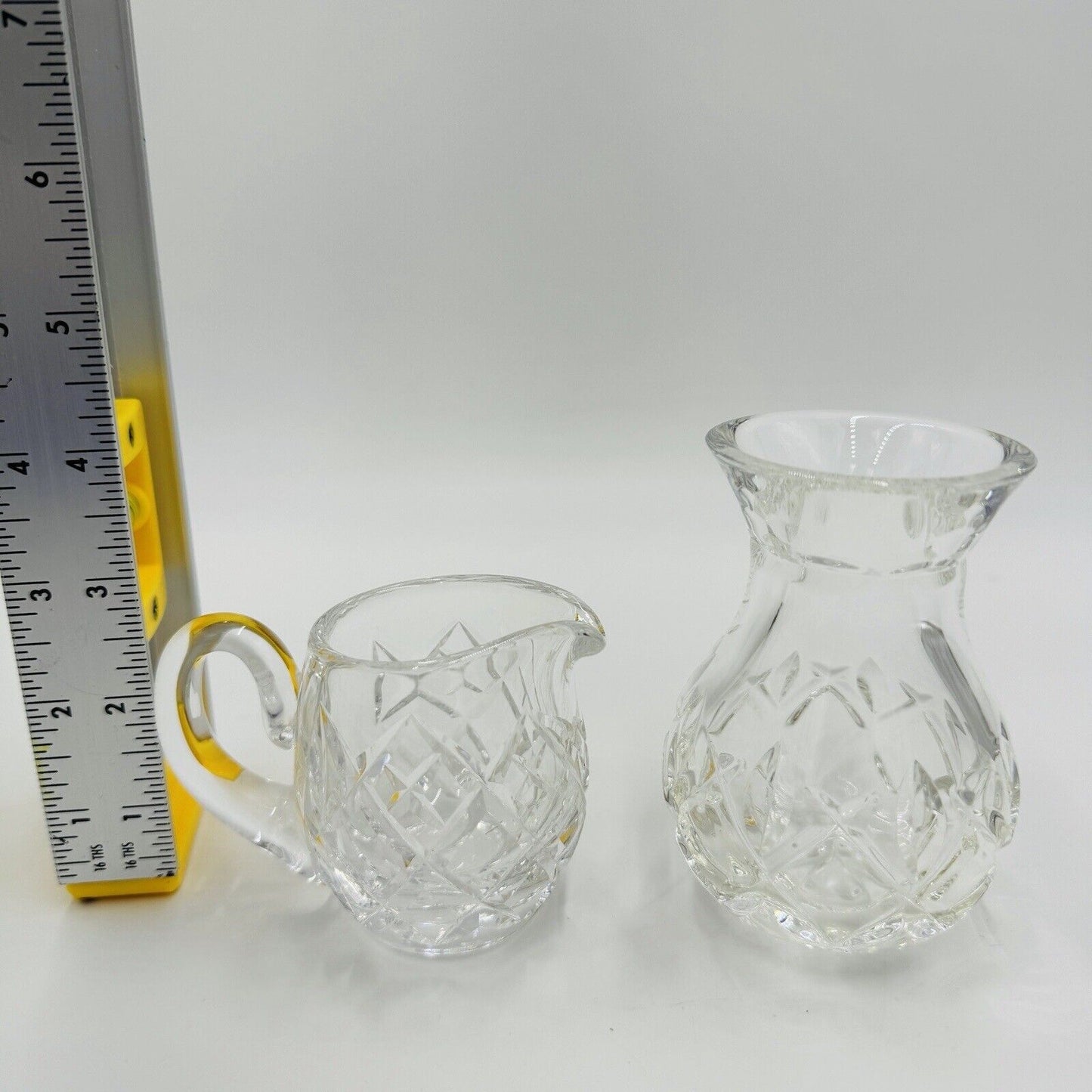 Waterford Crystal Posy Bulb Vase and Mini Pitcher 4in and 3in Set