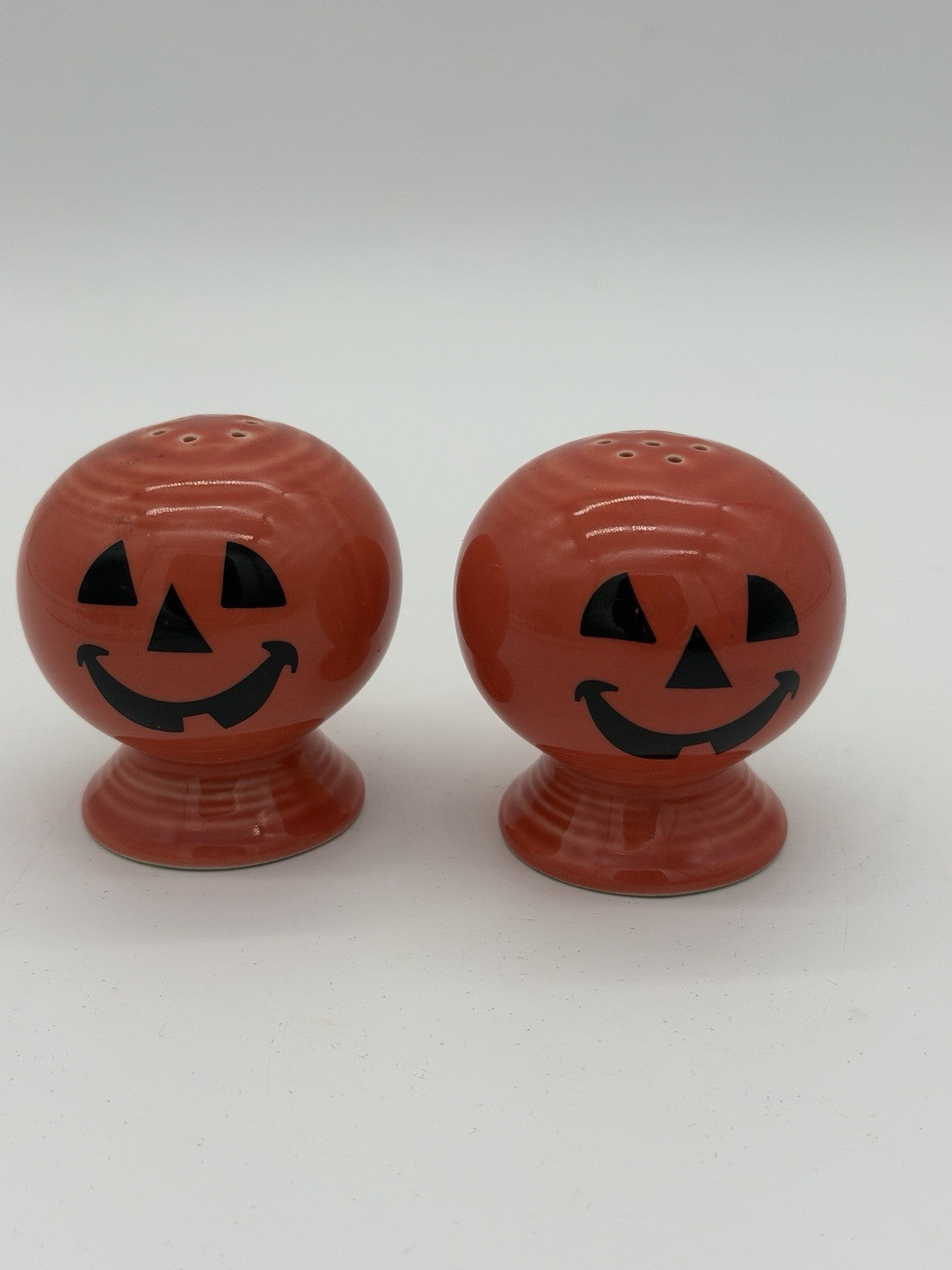 Fiesta Halloween Happy Pumpkin Jack-O-Lantern Orange Salt & Pepper Shakers