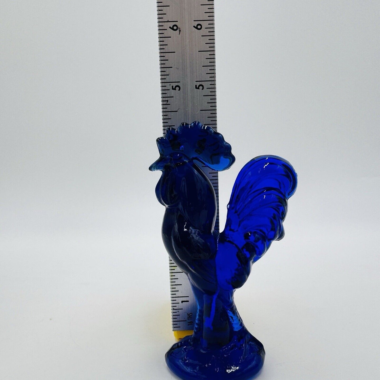 Westmoreland Art Glass Cobalt Blue Rooster Figurine 4” Vintage MCM