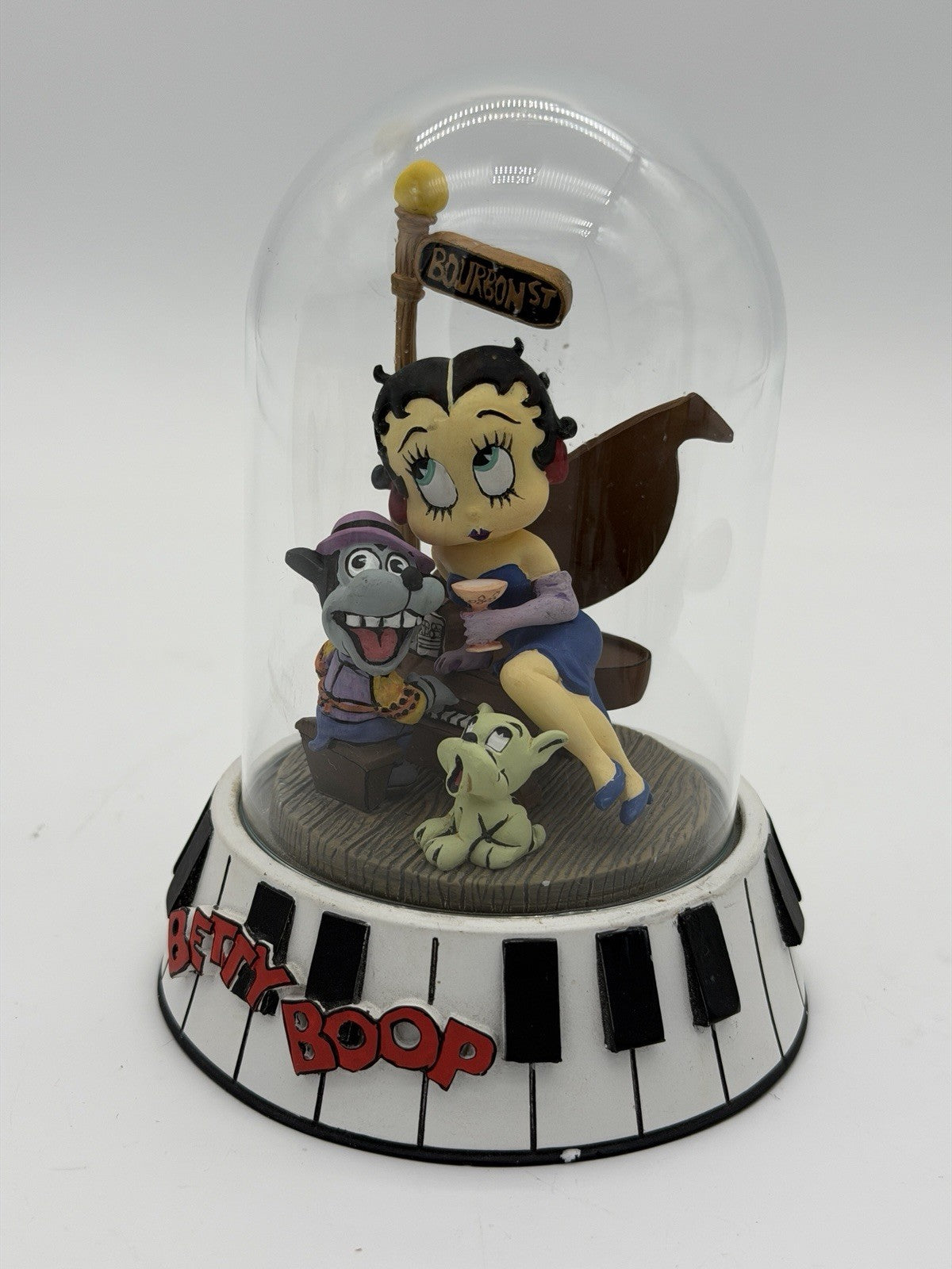Franklin Mint Betty Boop BOURBON STREET Glass Dome 1995 Figurine 5” Vintage