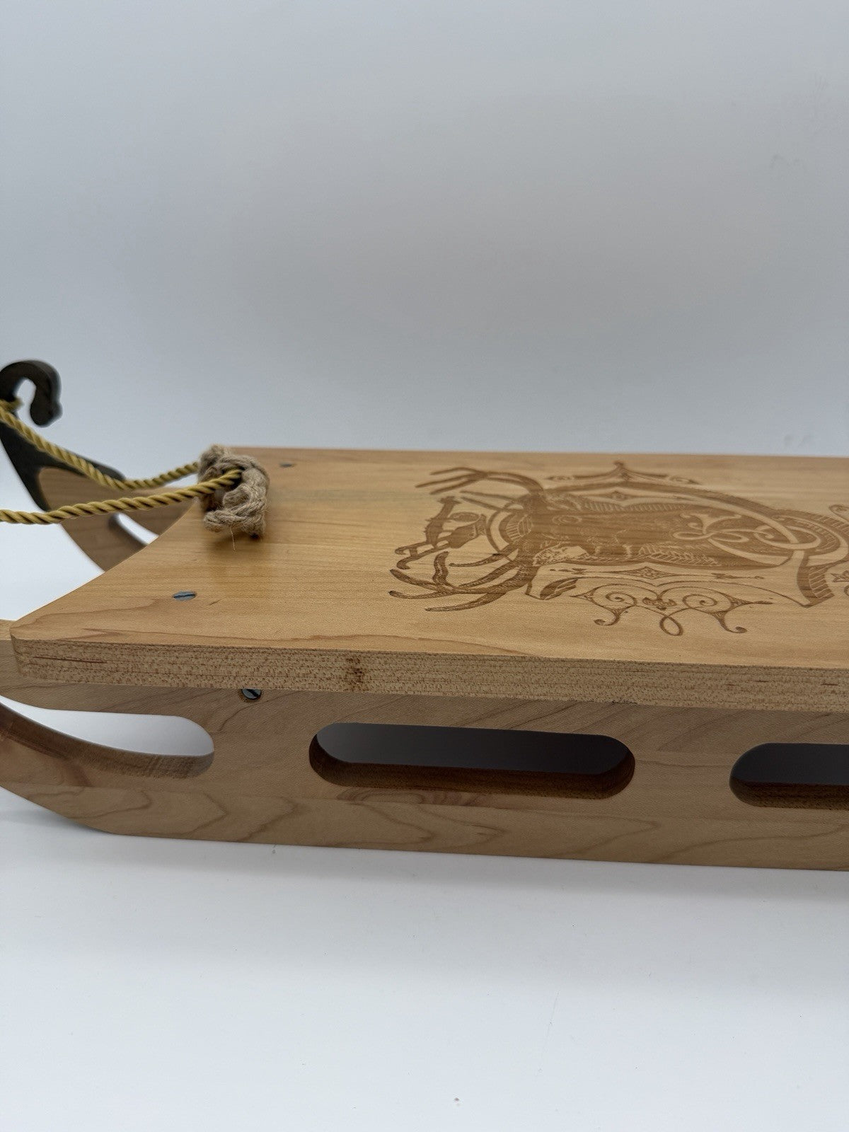 Rare John Deere Wall Decor Wood Carved christmas SLED 1880"S LOGO
