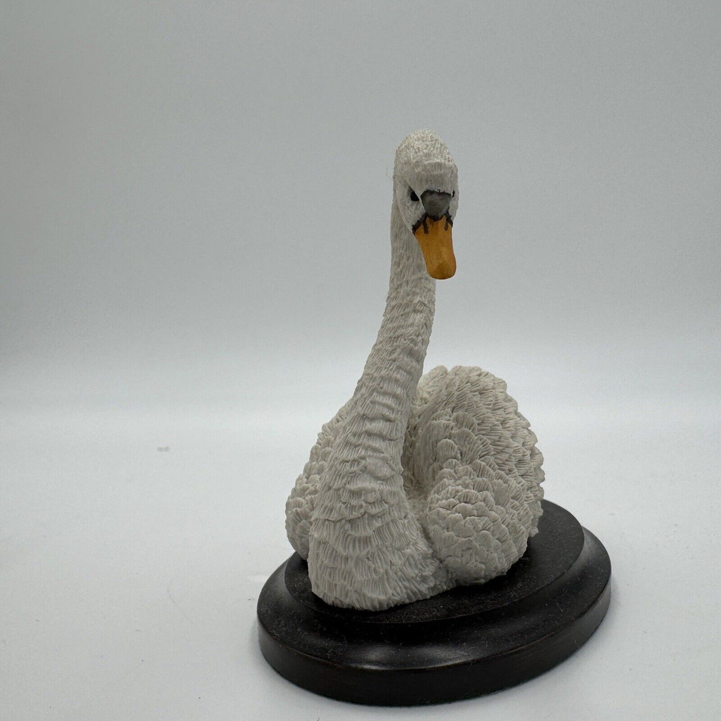 Country Artists For The Discerning Swan Mini Figurine Wood Base Painted England