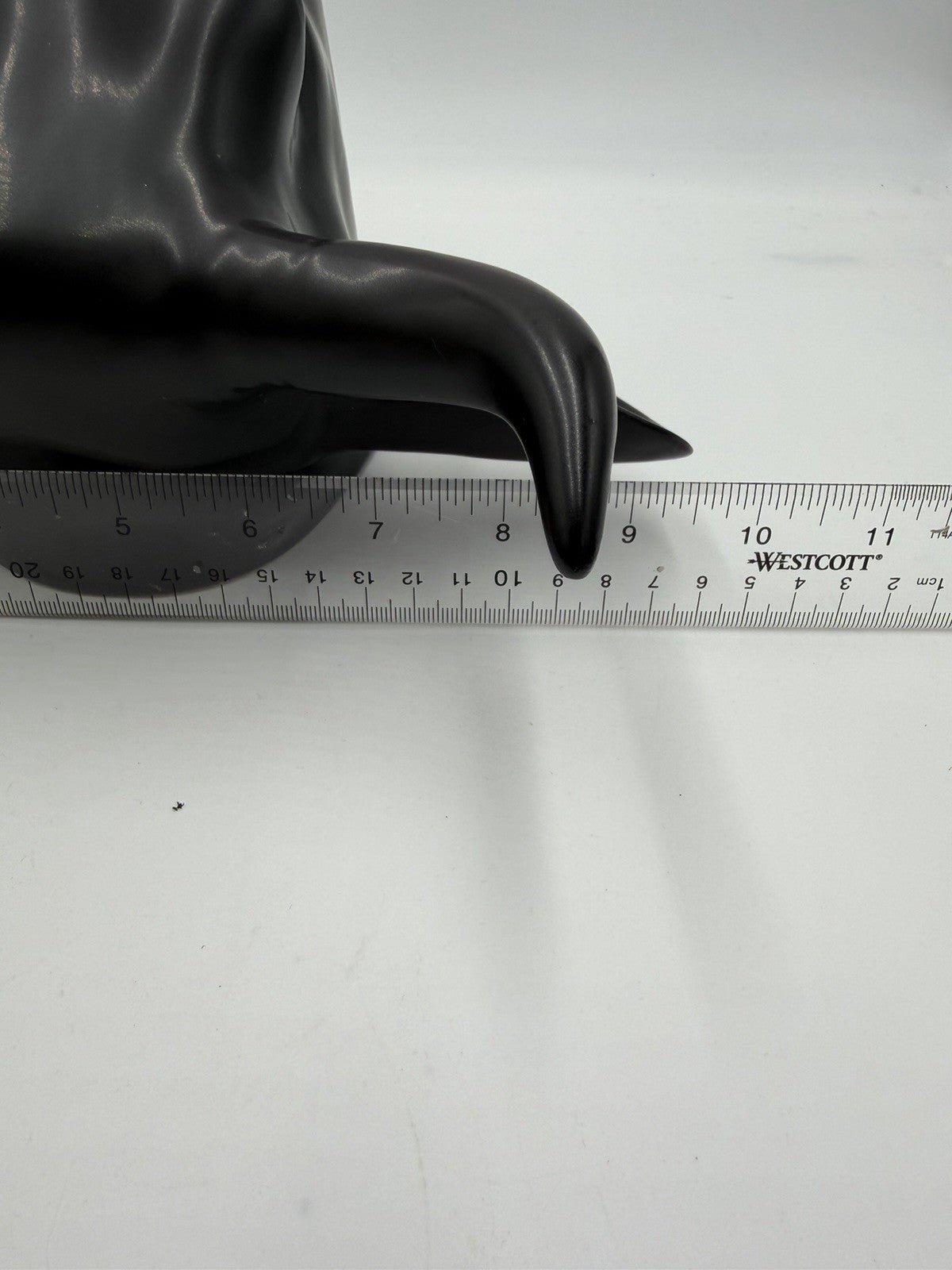 Rare Ceramic Cow Head Black Painted Wall Decor 10”Hx 9.5”W