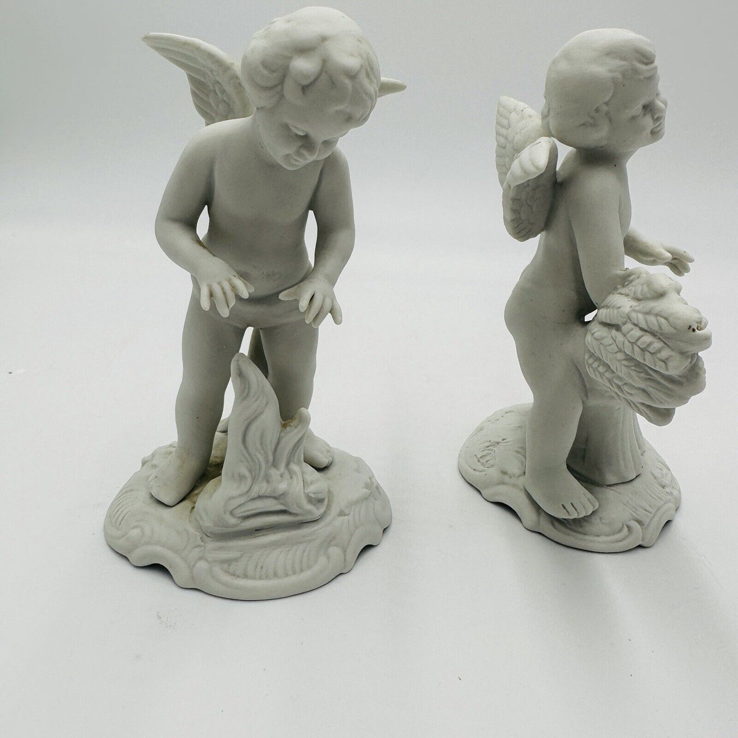 Karl Klette Dresden Cherubs Four Seasons White Bisque Germany Vintage